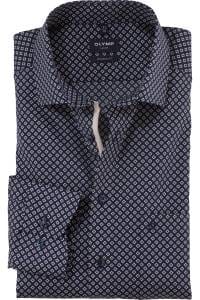 OLYMP Luxor Modern Fit Hemd marine, Bedruckt