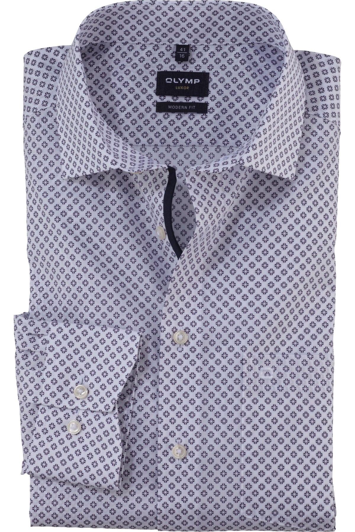 OLYMP Luxor Modern Fit Hemd rose, Bedruckt