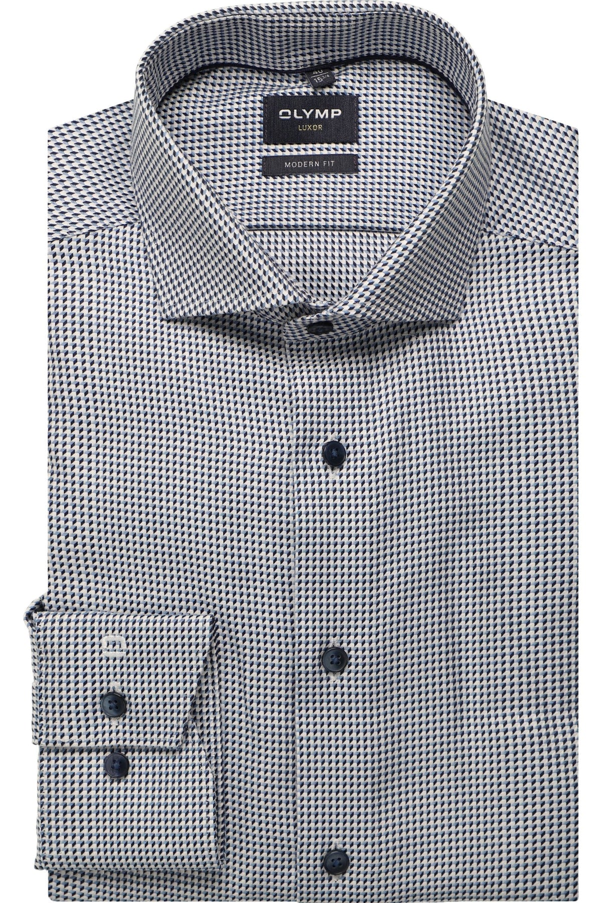 OLYMP Luxor Modern Fit Hemd marine, Faux-uni