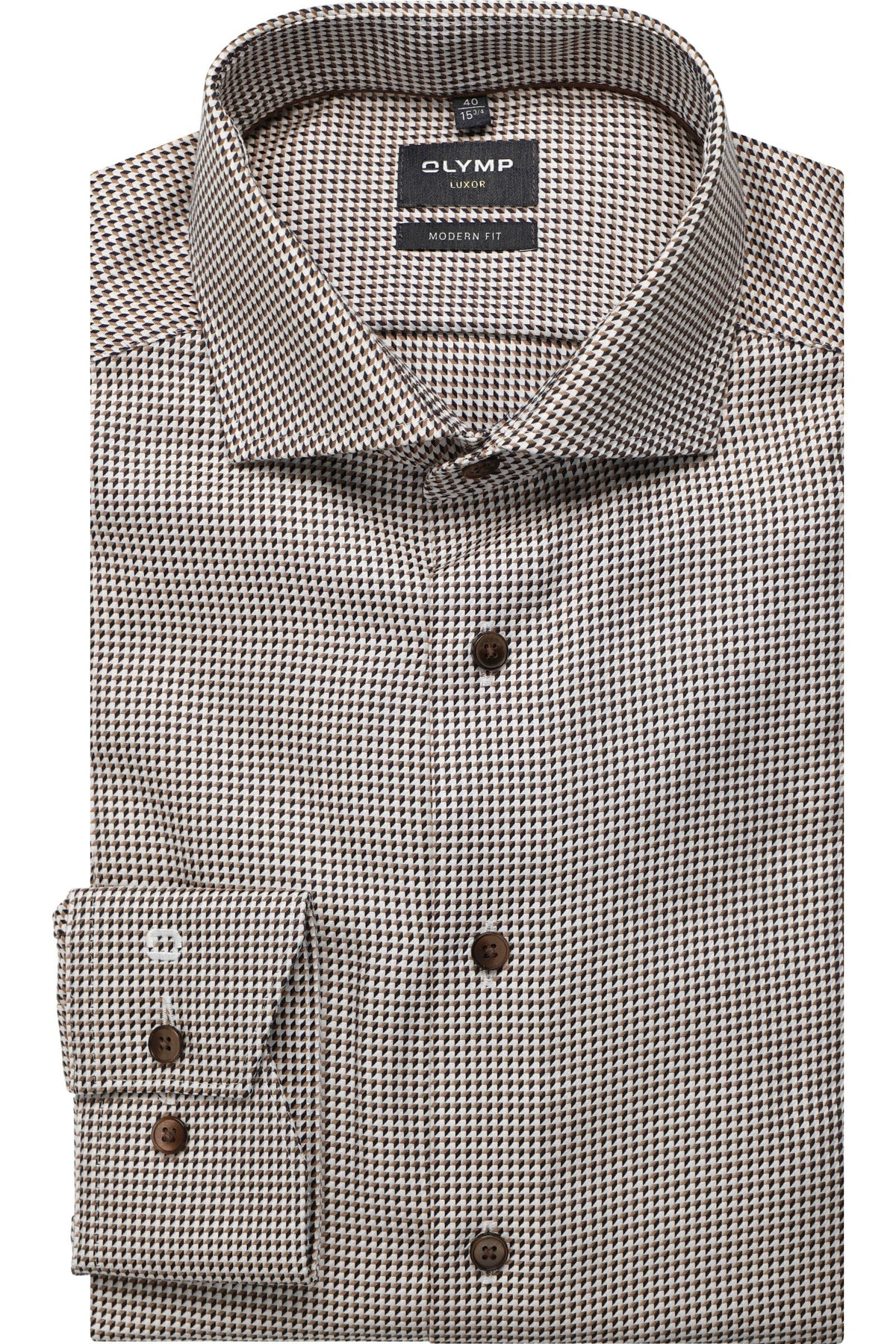 OLYMP Luxor Modern Fit Hemd braun, Faux-uni