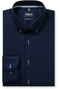OLYMP Luxor Modern Fit Hemd marine, Strukturiert