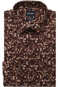 OLYMP Luxor Modern Fit Hemd bordeaux, Bedruckt