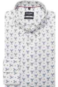 OLYMP Luxor Modern Fit Hemd weiss, Bedruckt