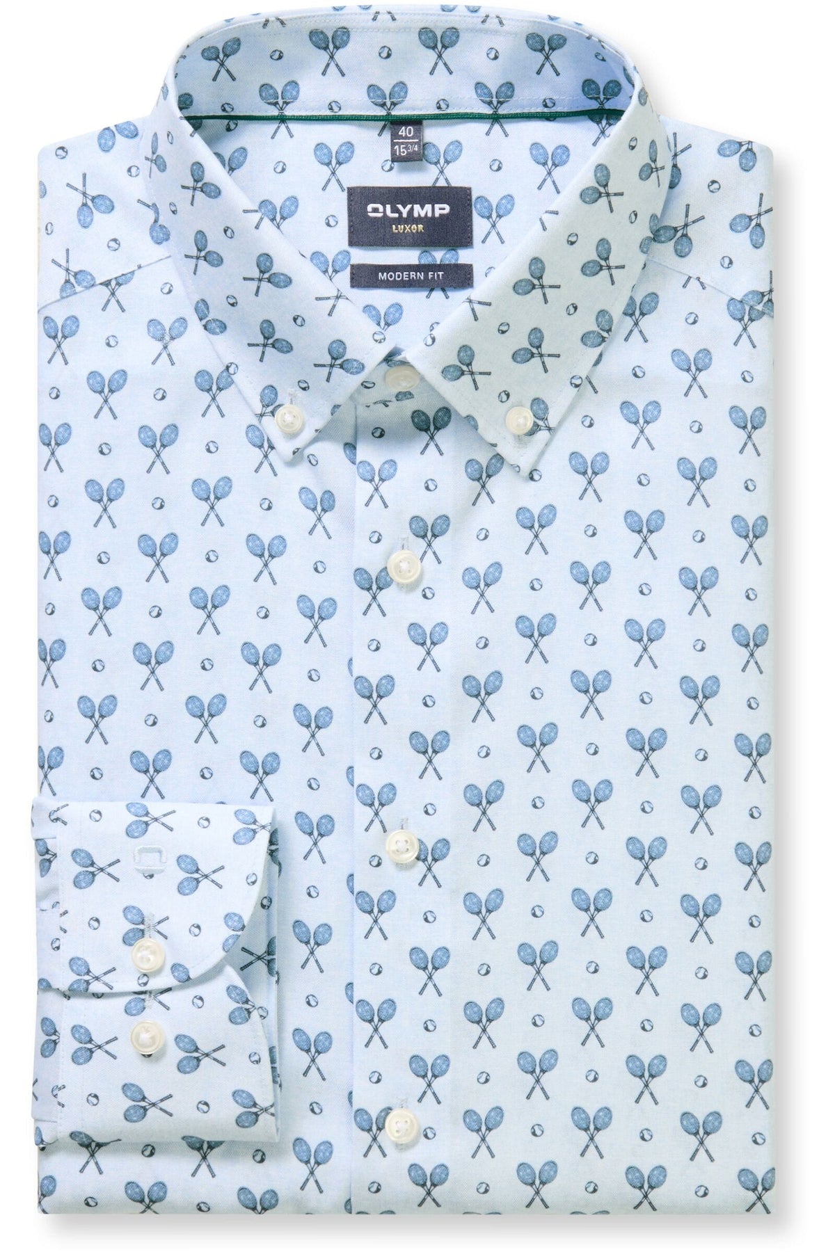 OLYMP Luxor Modern Fit Hemd bleu, Bedruckt