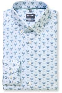 OLYMP Luxor Modern Fit Hemd bleu, Bedruckt
