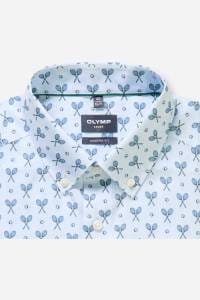 OLYMP Luxor Modern Fit Hemd bleu, Bedruckt