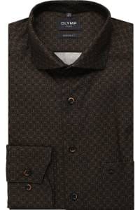 OLYMP Luxor Modern Fit Hemd caramel, Bedruckt
