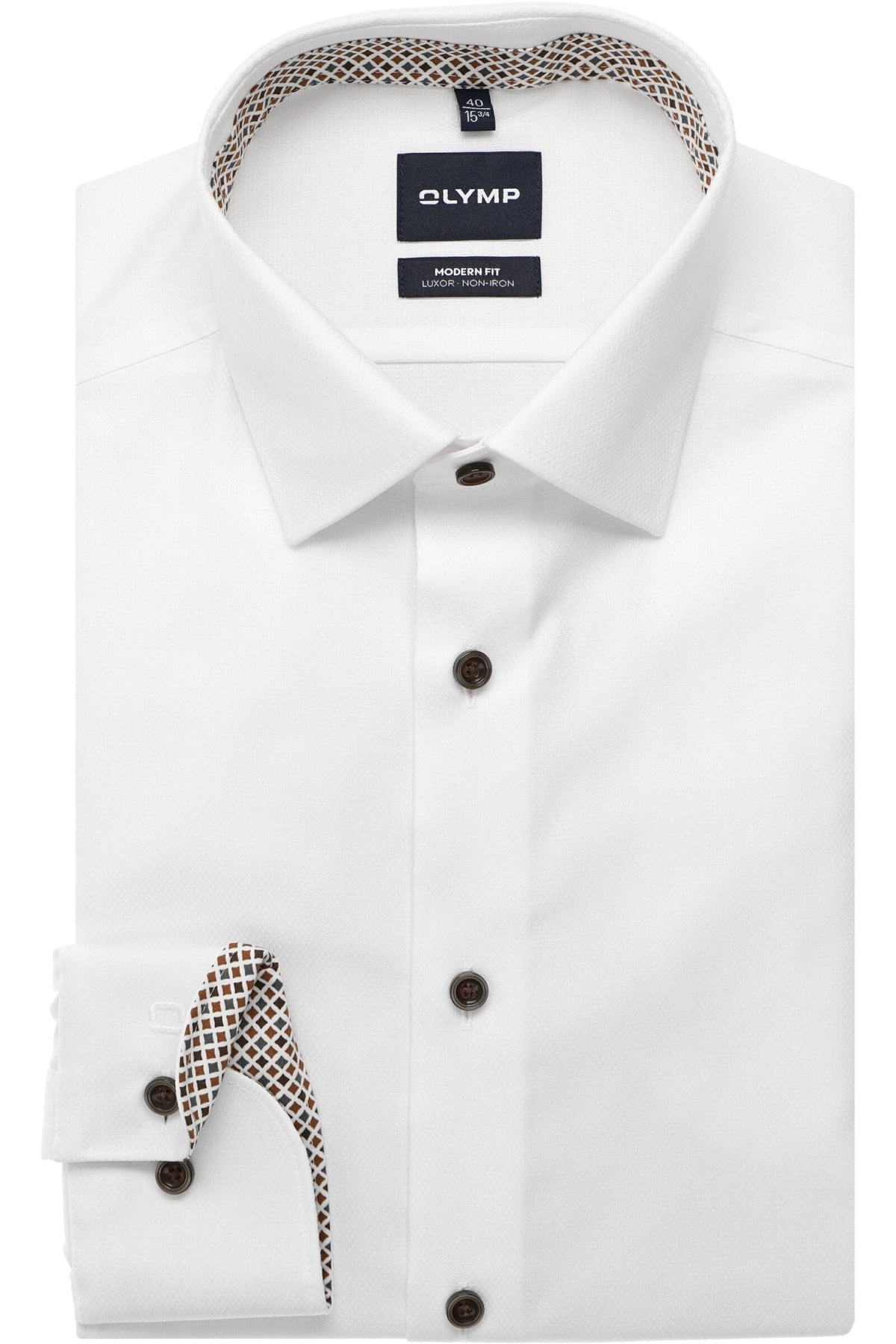OLYMP Luxor Modern Fit Hemd weiss, Faux-uni