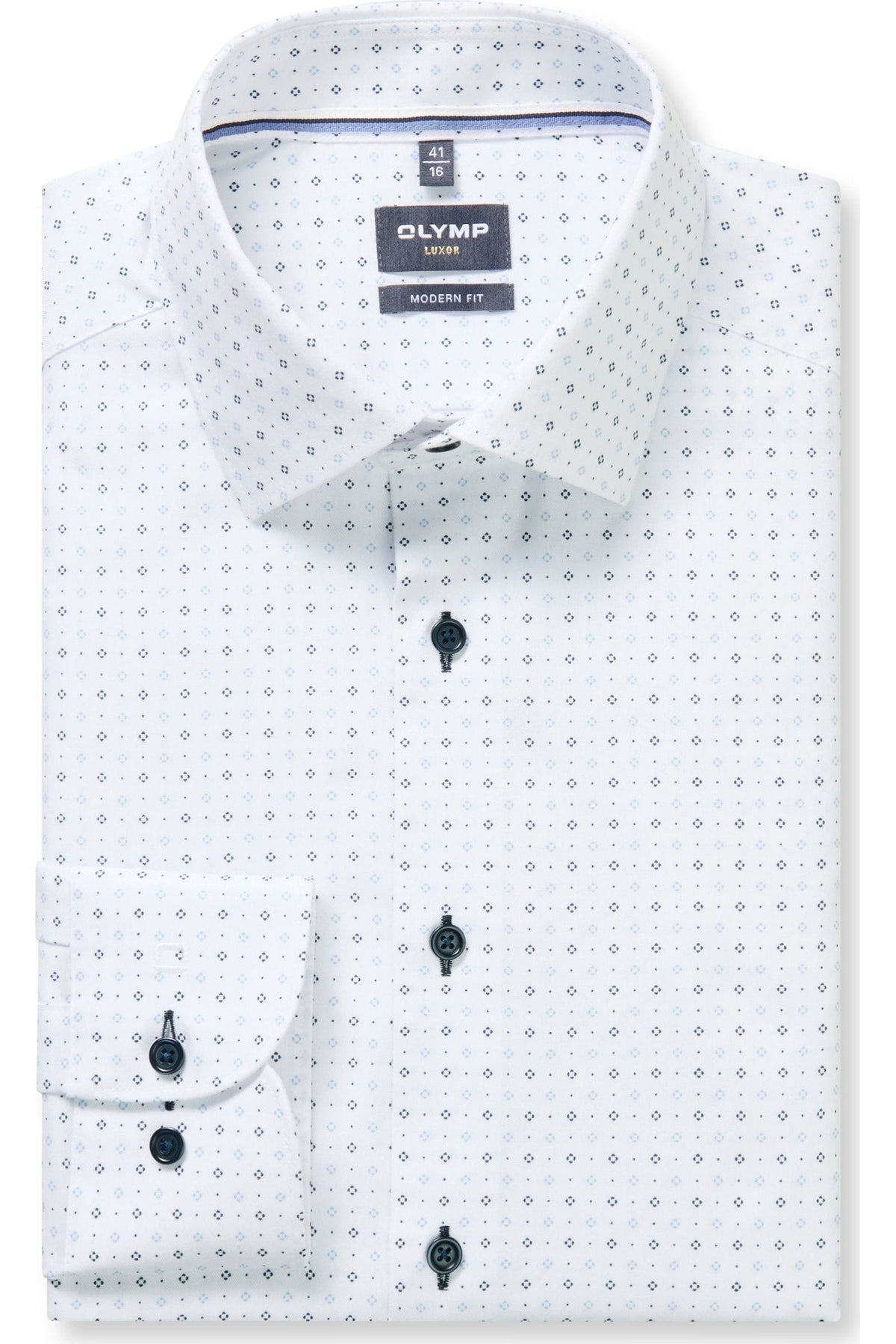 OLYMP Luxor Modern Fit Hemd weiss, Bedruckt