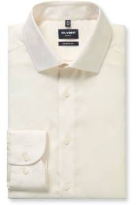 OLYMP Luxor Modern Fit Hemd ecru, Jacquardmuster
