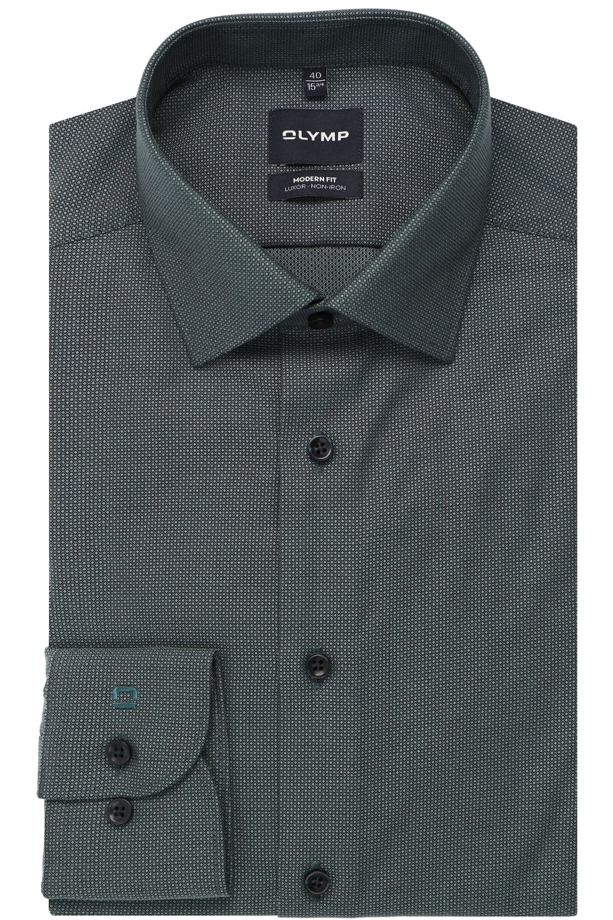 OLYMP Luxor Modern Fit Hemd grün, Faux-uni