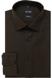 OLYMP Luxor Modern Fit Hemd schwarzbraun, Faux-uni
