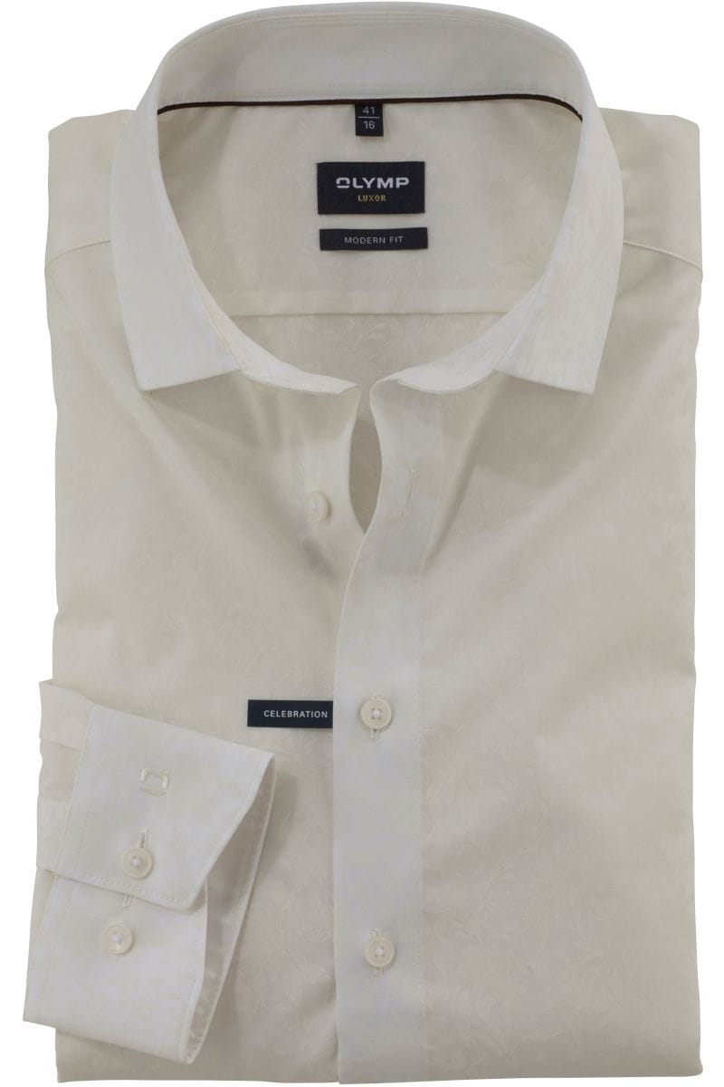 OLYMP Luxor Modern Fit Hemd hellbeige, Bedruckt