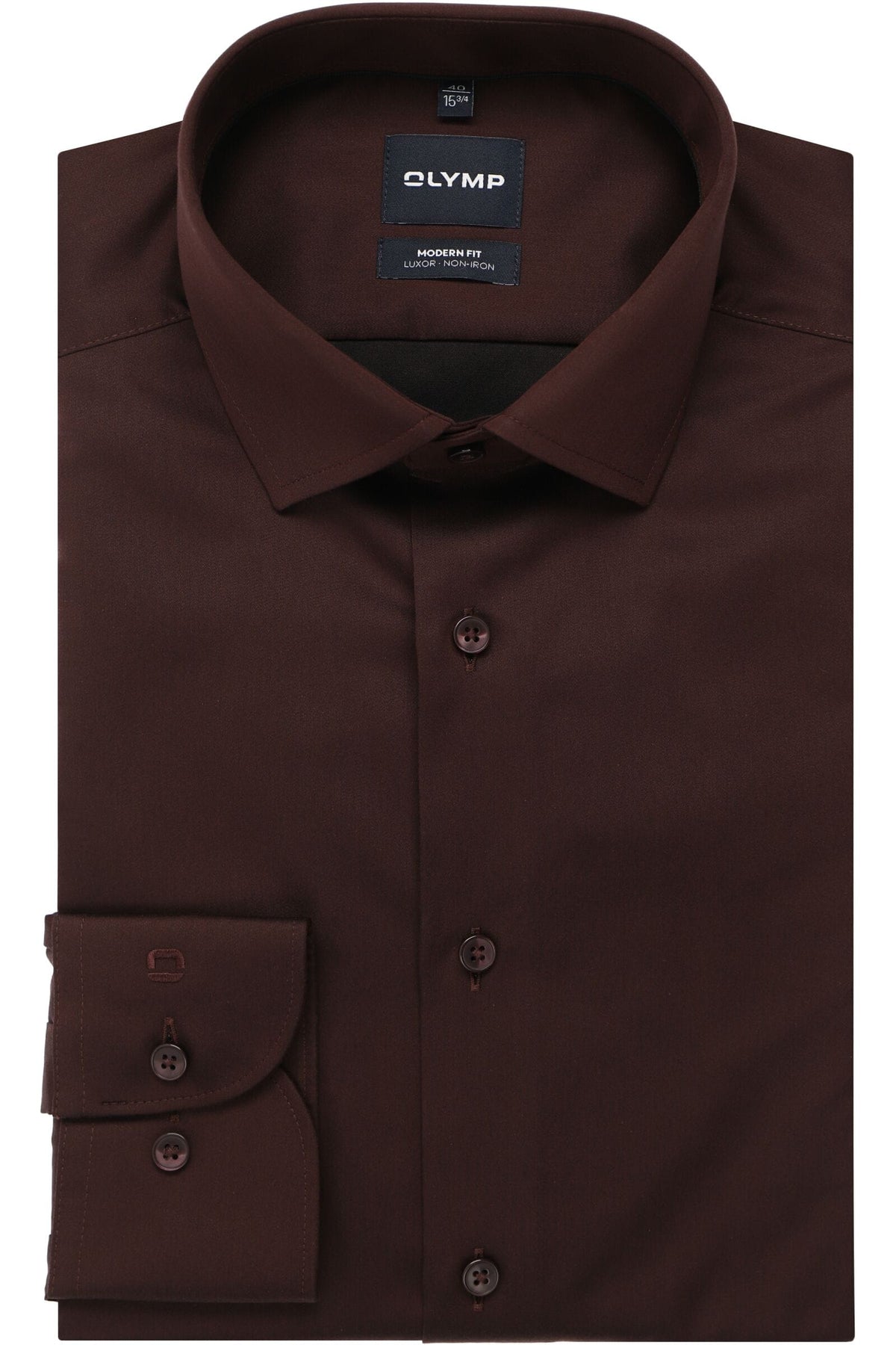 OLYMP Luxor Modern Fit Hemd chianti, Einfarbig