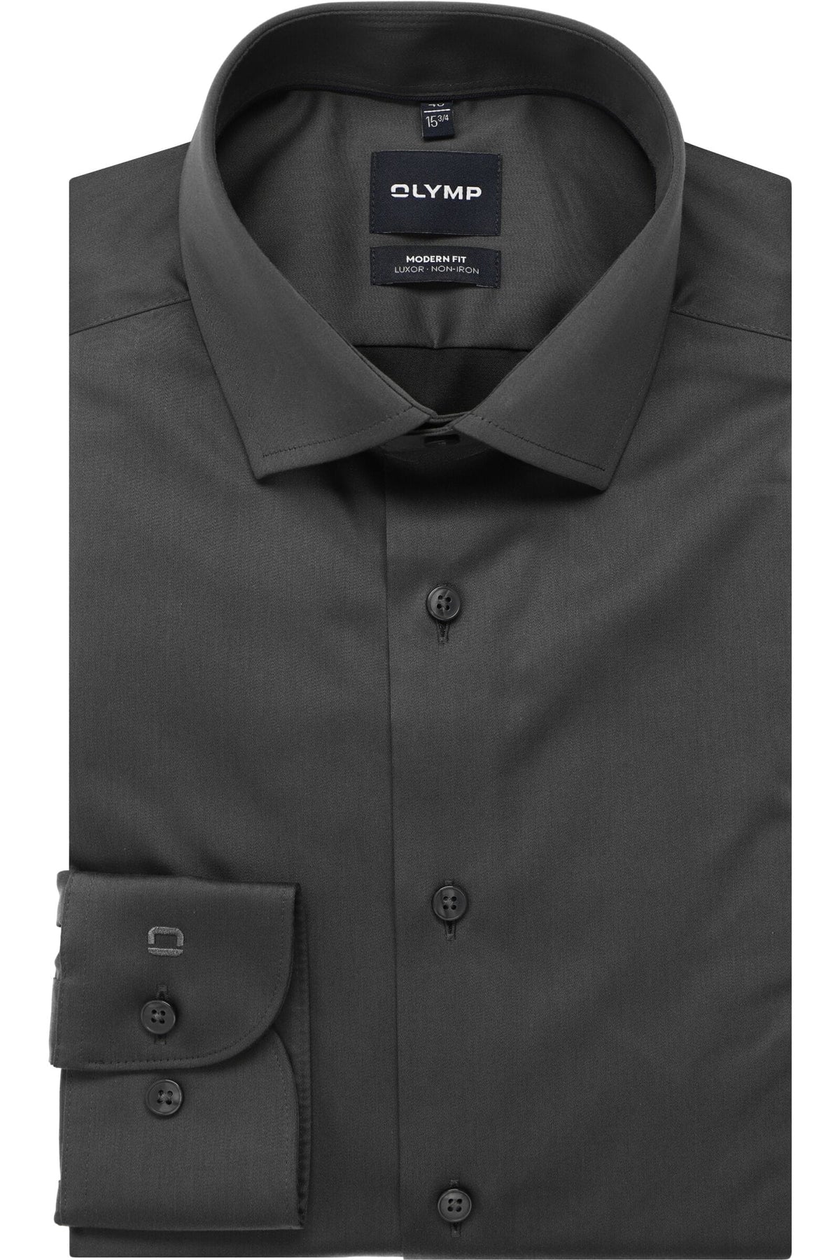 OLYMP Luxor Modern Fit Hemd anthrazit, Einfarbig