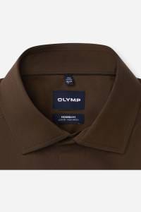 OLYMP Luxor Modern Fit Hemd schwarzbraun, Einfarbig