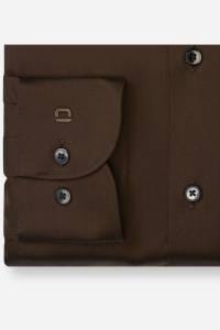 OLYMP Luxor Modern Fit Hemd schwarzbraun, Einfarbig