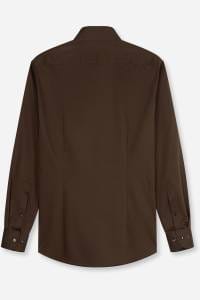OLYMP Luxor Modern Fit Hemd schwarzbraun, Einfarbig