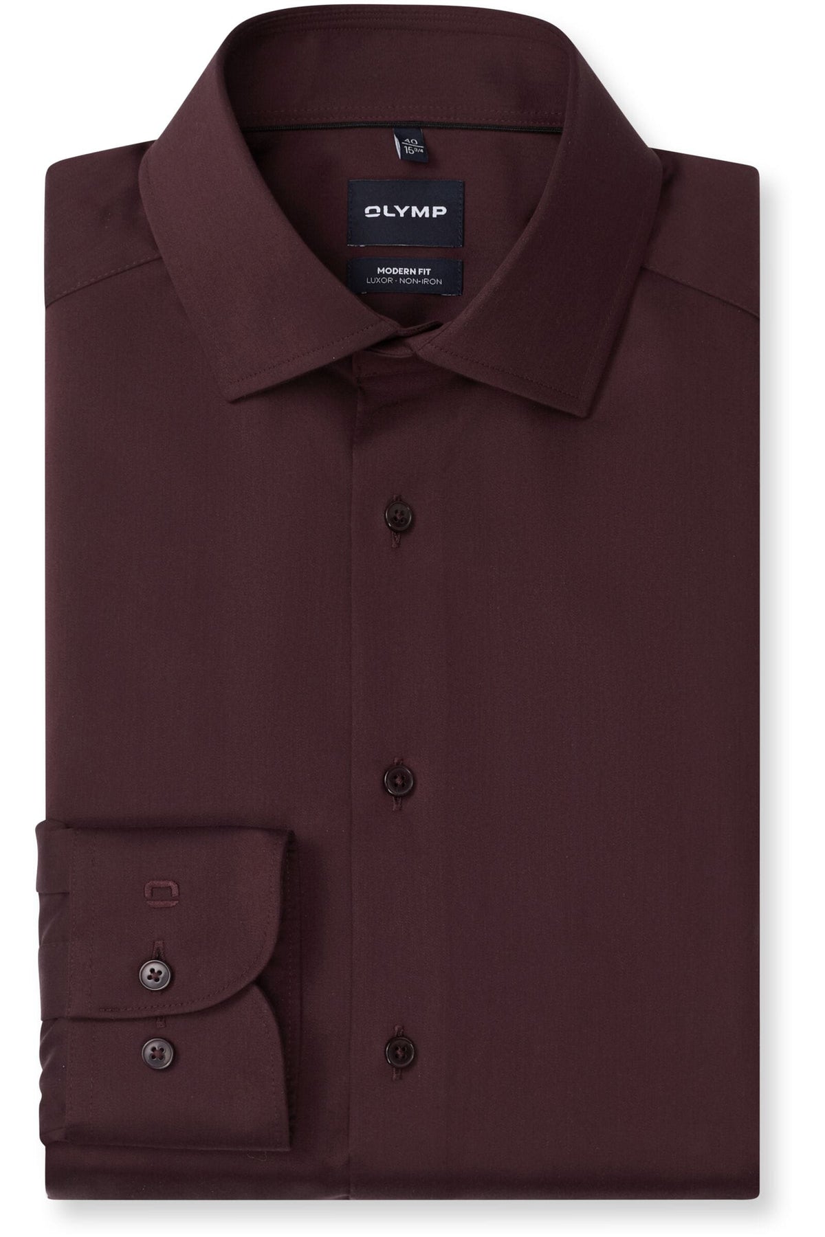 OLYMP Luxor Modern Fit Hemd chianti, Einfarbig