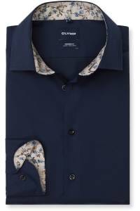 OLYMP Luxor Modern Fit Hemd marine, Einfarbig