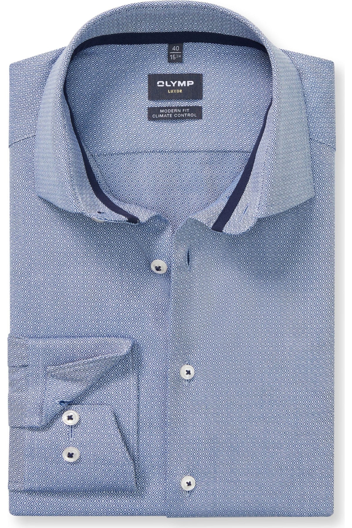 OLYMP Luxor Performance Climate Control Modern Fit Hemd marine, Faux-uni