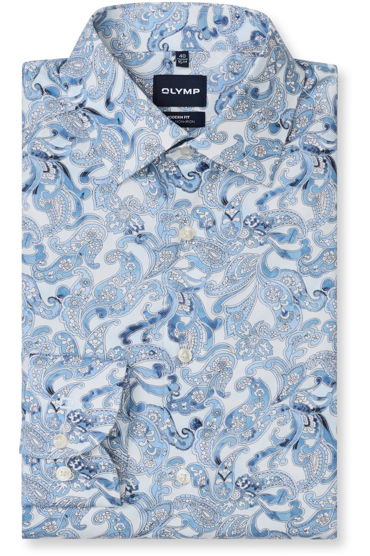 OLYMP Luxor Modern Fit Hemd bleu, Bedruckt
