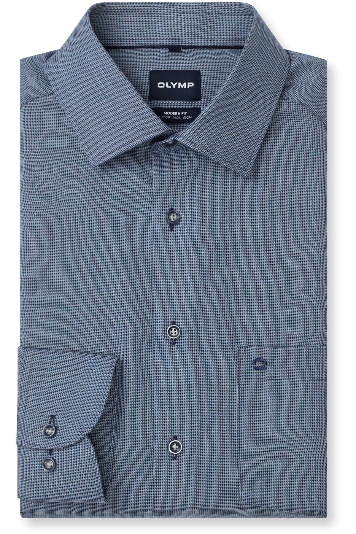 OLYMP Luxor Modern Fit Hemd marine, Faux-uni