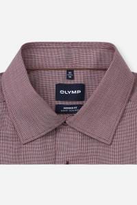 OLYMP Luxor Modern Fit Hemd bordeaux, Faux-uni