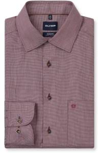 OLYMP Luxor Modern Fit Hemd bordeaux, Faux-uni