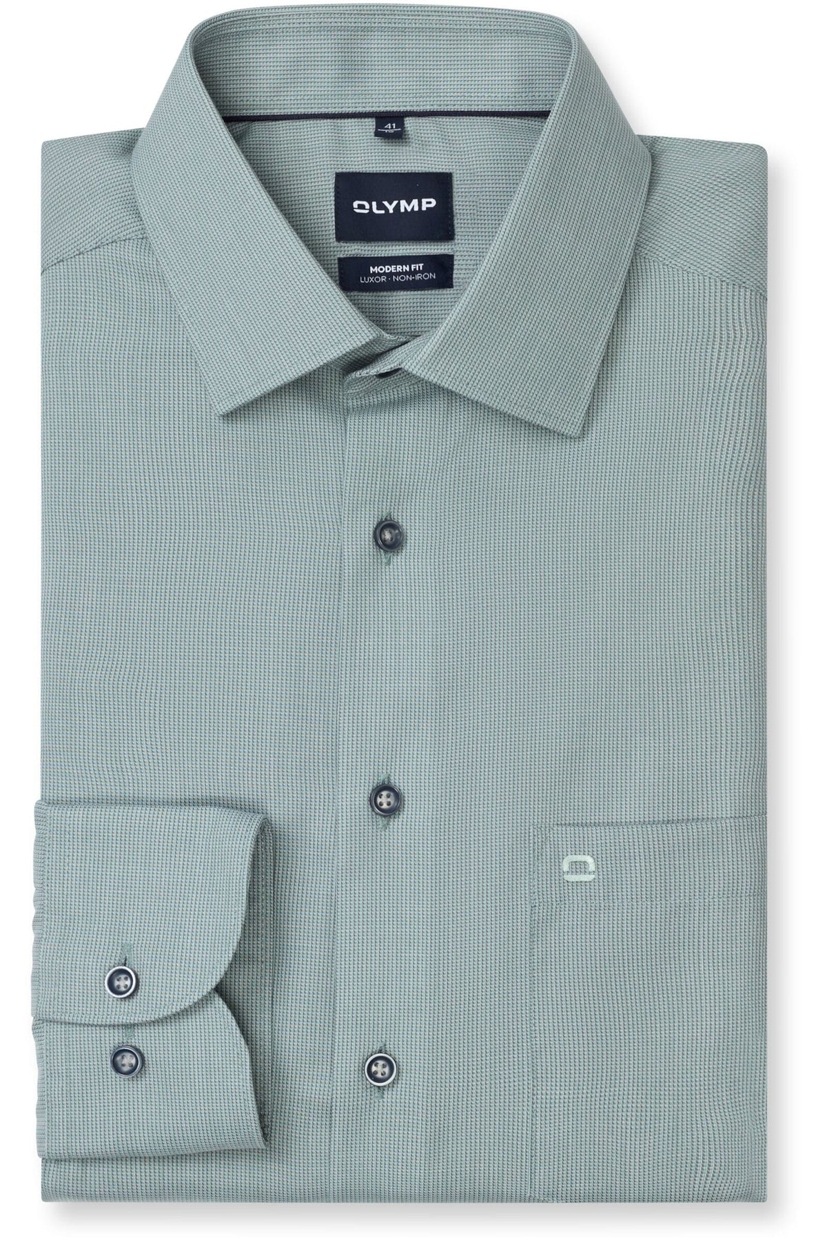 OLYMP Luxor Modern Fit Hemd grün, Faux-uni