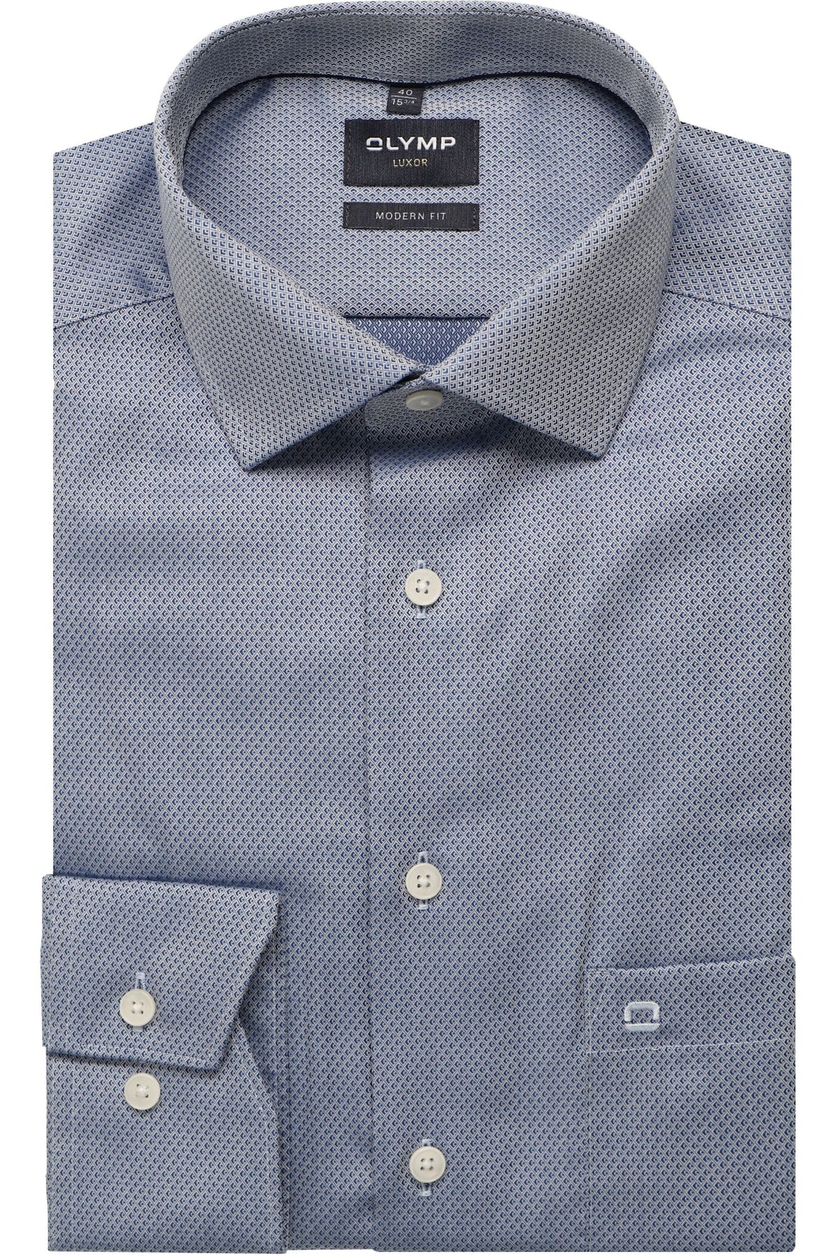 OLYMP Luxor Modern Fit Hemd royal, Faux-uni