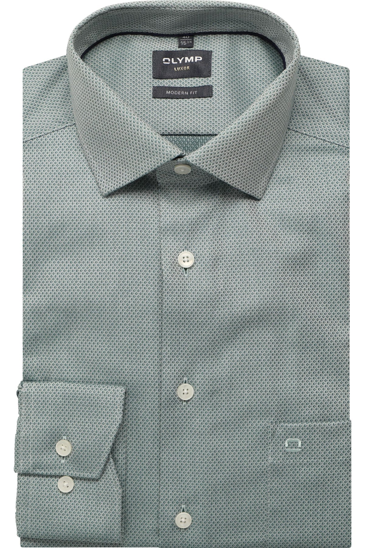 OLYMP Luxor Modern Fit Hemd grün, Faux-uni
