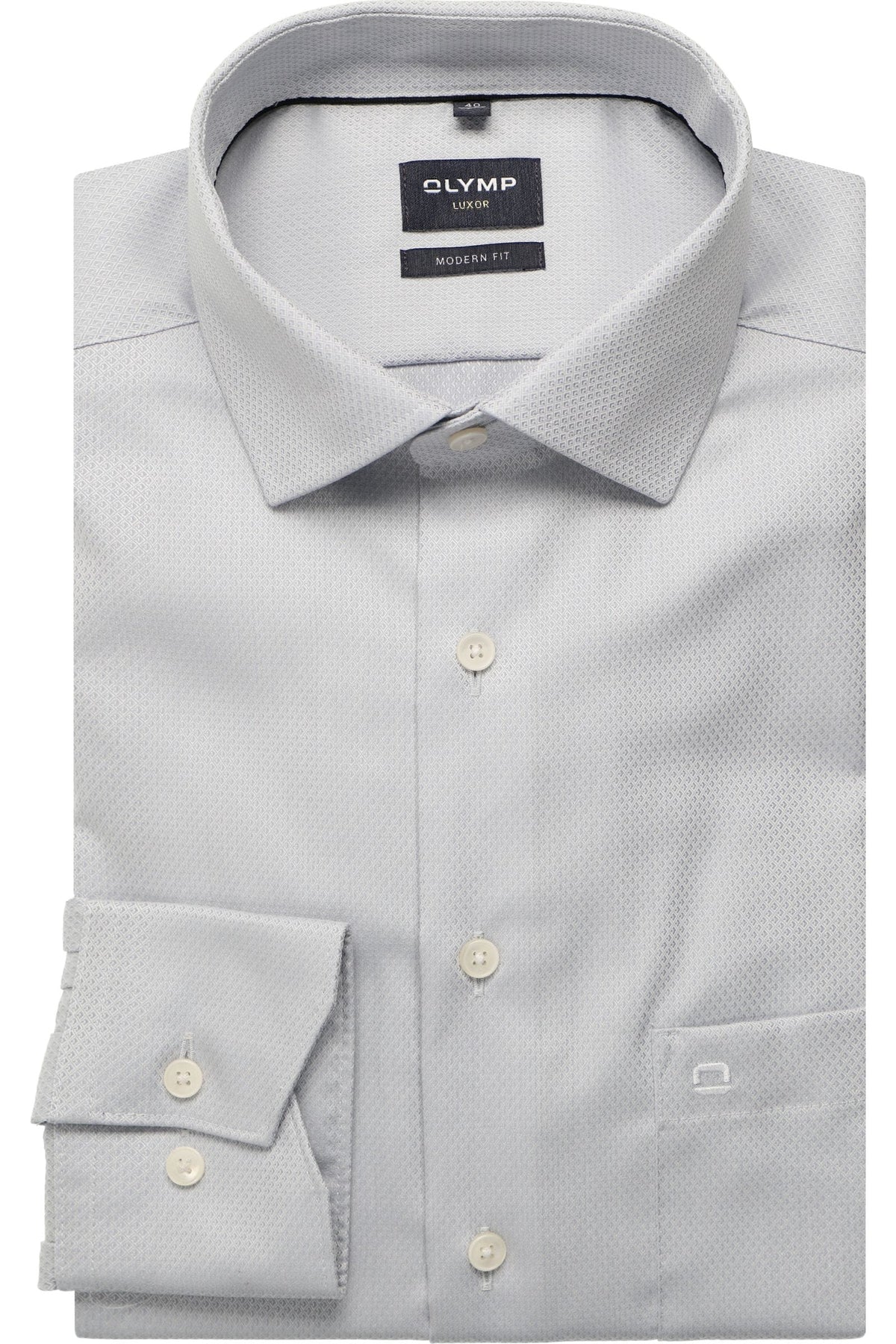 OLYMP Luxor Modern Fit Hemd silbergrau, Faux-uni