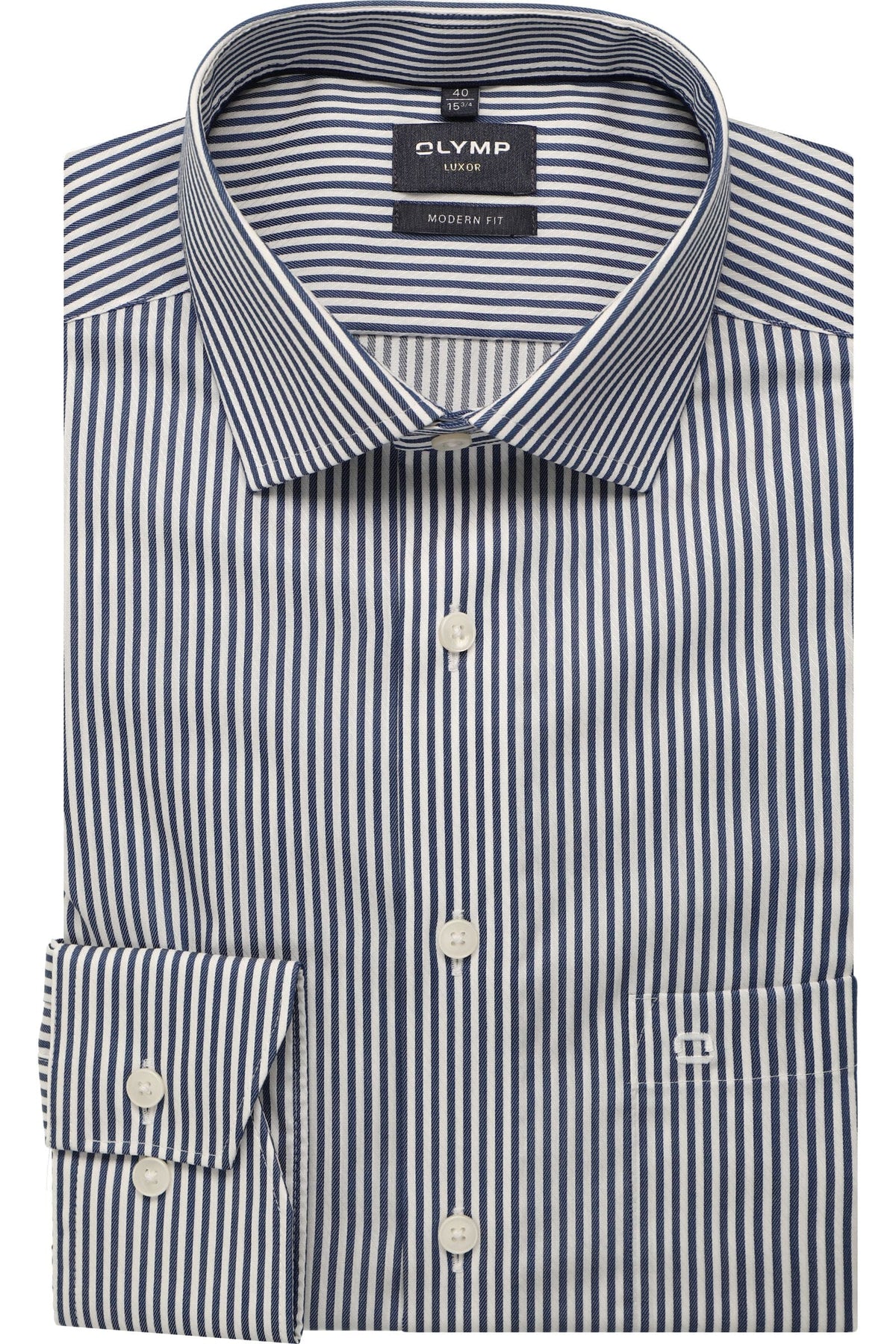 OLYMP Luxor Modern Fit Hemd marine, Gestreift