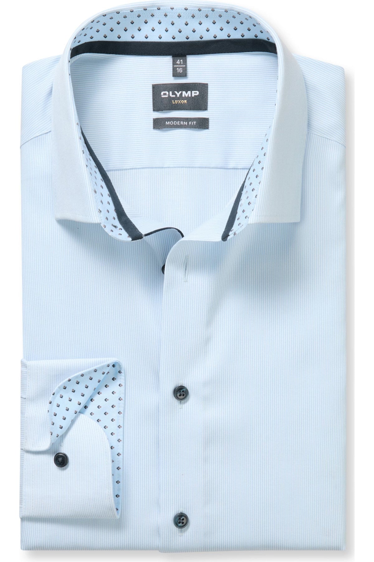 OLYMP Luxor Modern Fit Hemd bleu, Gestreift