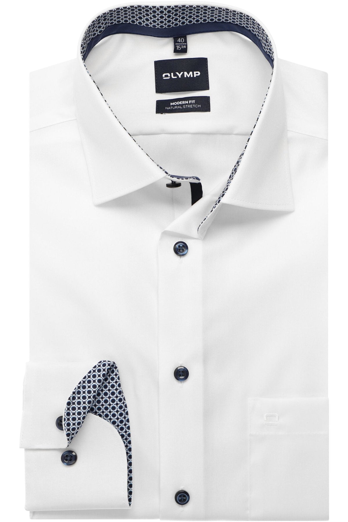 OLYMP Luxor Modern Fit Hemd weiss, Einfarbig