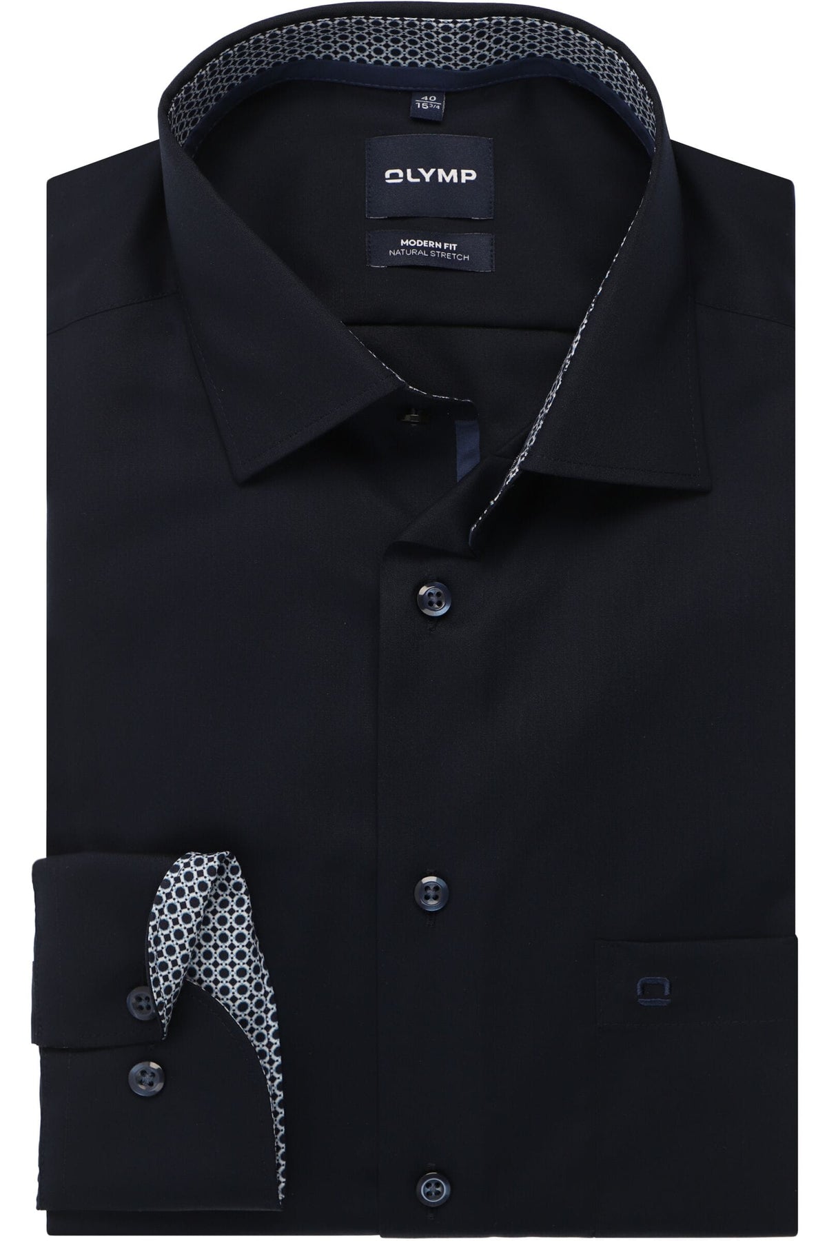 OLYMP Luxor Modern Fit Hemd marine, Einfarbig