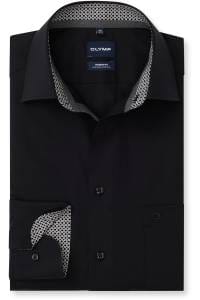 OLYMP Luxor Modern Fit Hemd schwarz, Einfarbig