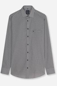 OLYMP Luxor Modern Fit Hemd schwarz/weiss, Gemustert