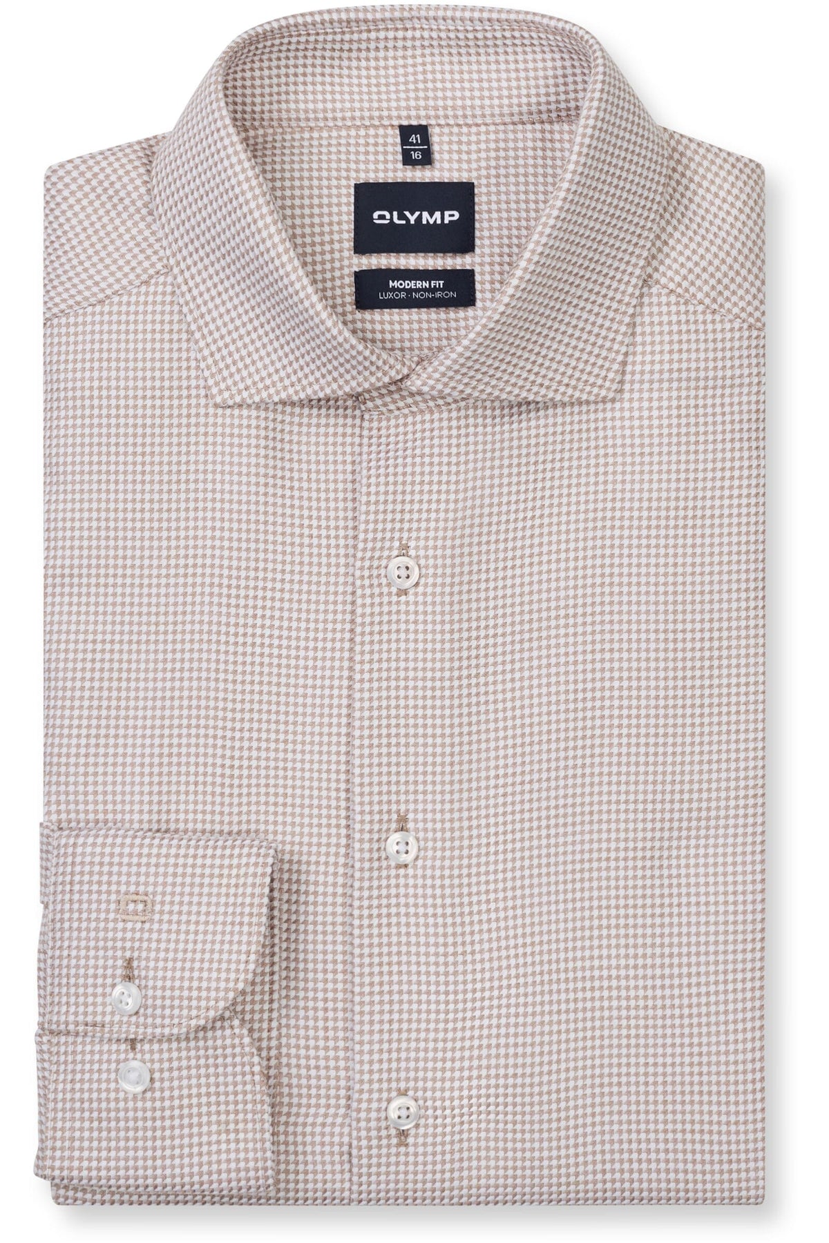 OLYMP Luxor Modern Fit Hemd nougat, Faux-uni