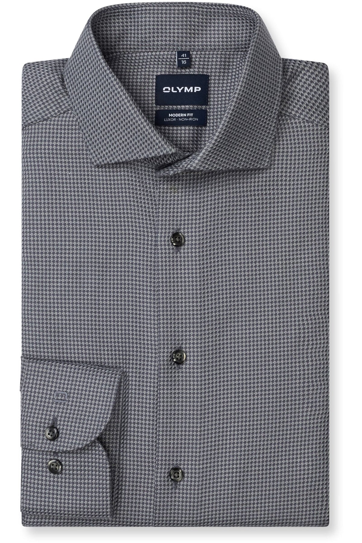 OLYMP Luxor Modern Fit Hemd anthrazit, Faux-uni
