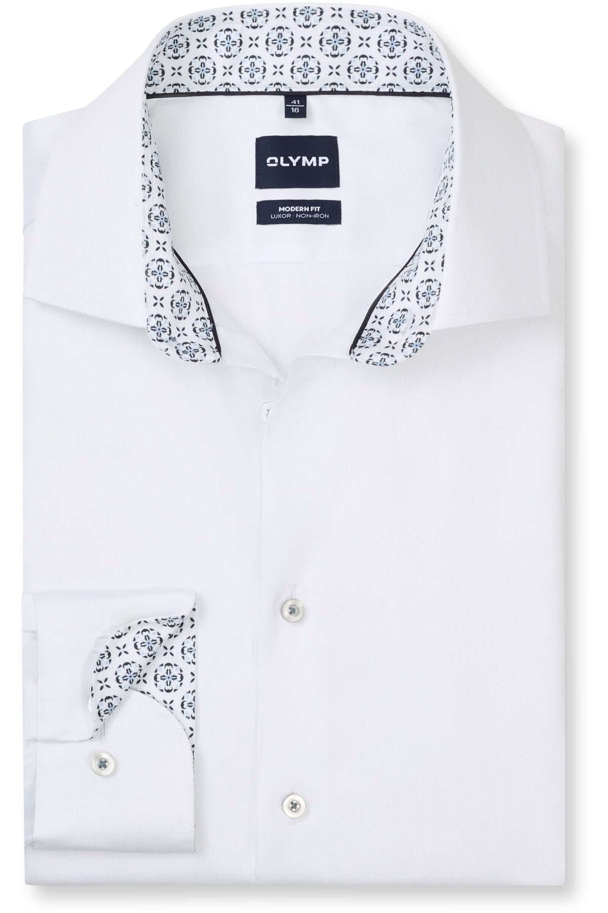 OLYMP Luxor Modern Fit Hemd weiss, Faux-uni