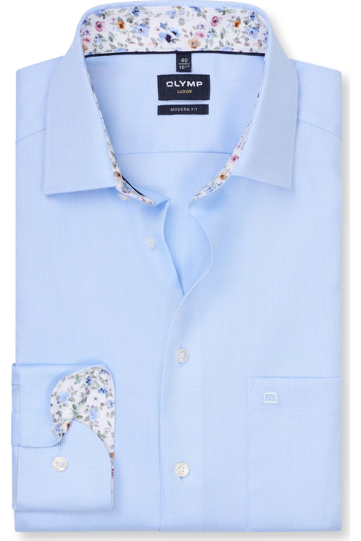 OLYMP Luxor Modern Fit Hemd blau, Einfarbig