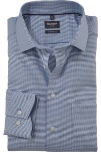 OLYMP Luxor Modern Fit Hemd bleu, Faux-uni