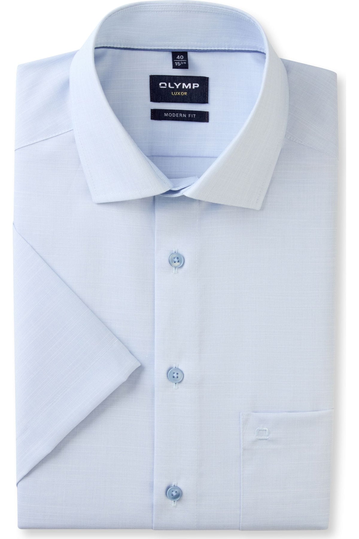 OLYMP Luxor Modern Fit Hemd rauchblau, Einfarbig