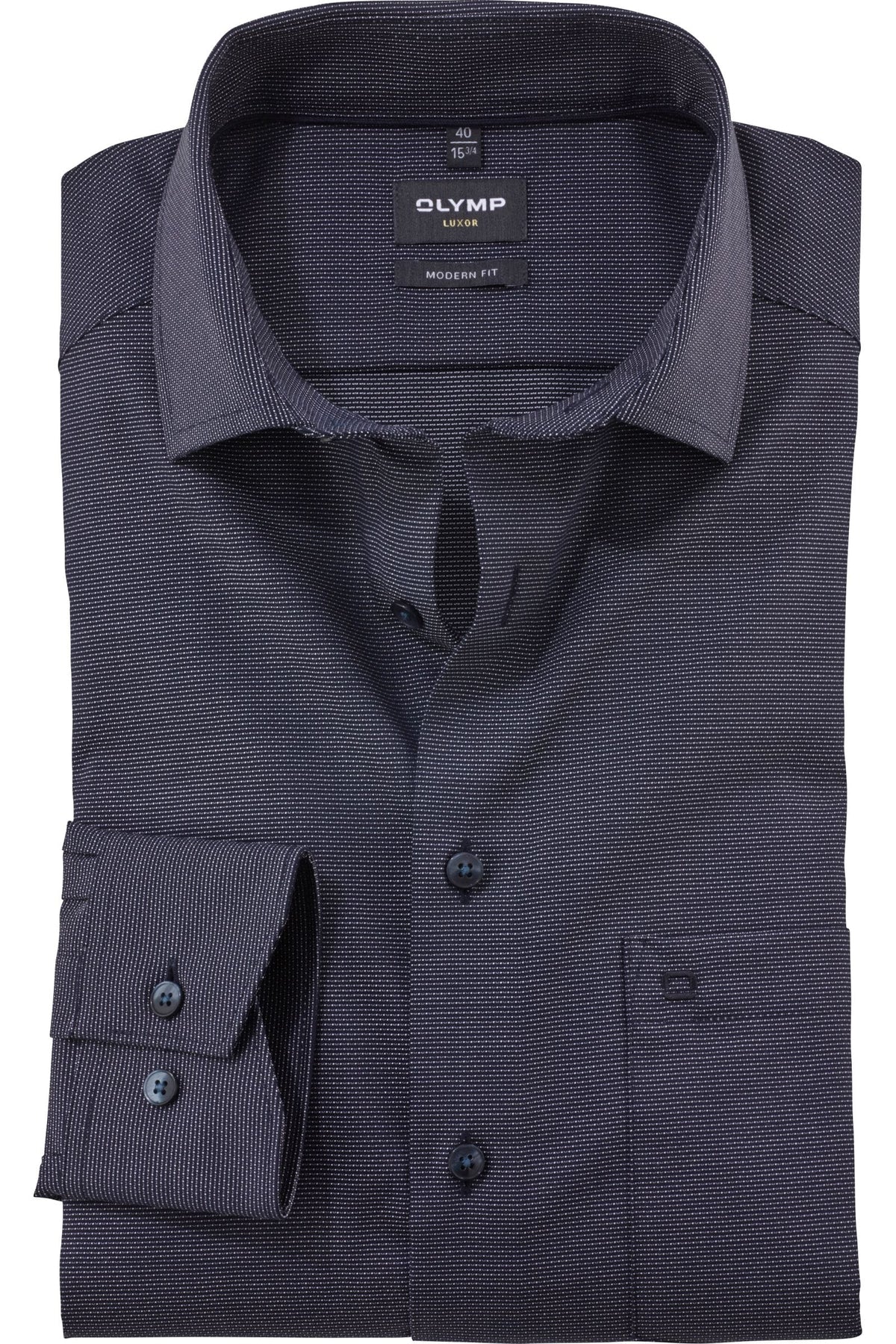 OLYMP Luxor Modern Fit Hemd marine, Faux-uni