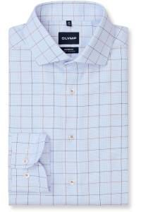 OLYMP Luxor Modern Fit Hemd bleu, Kariert