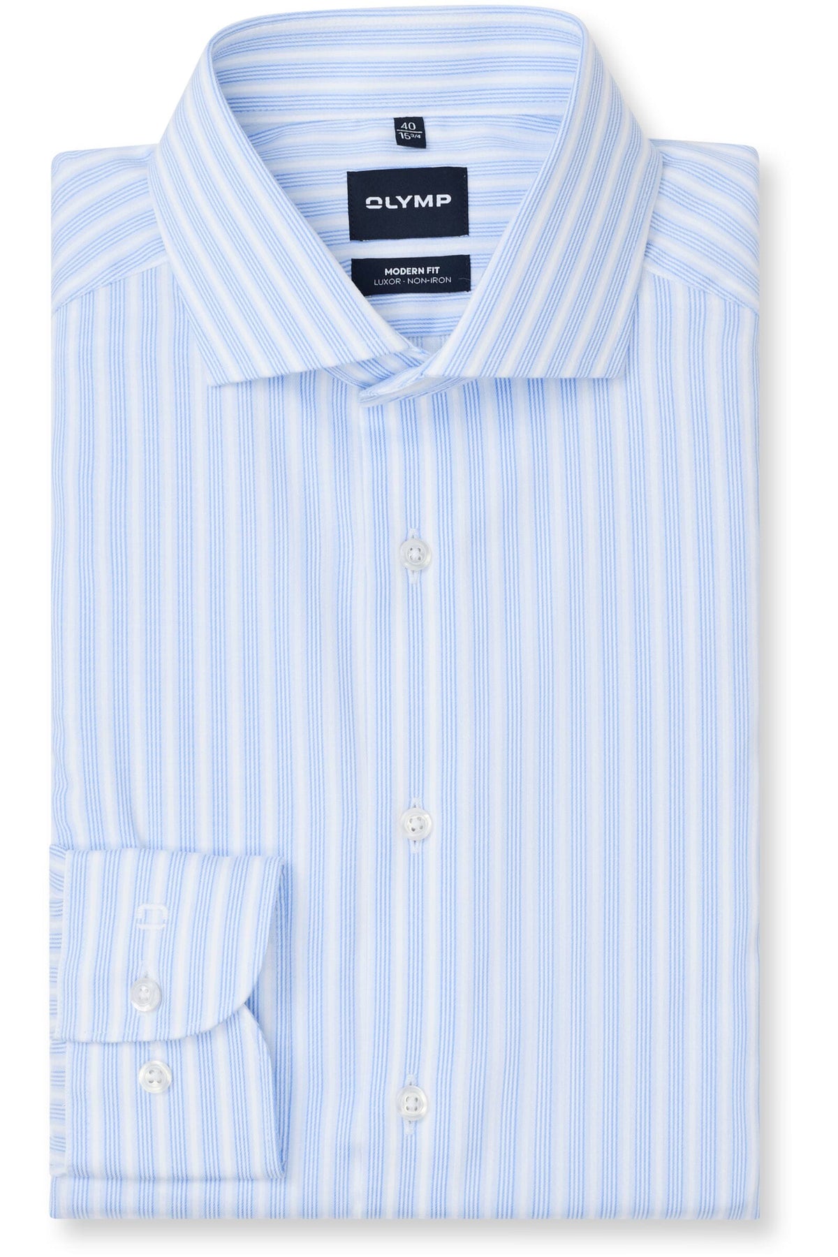 OLYMP Luxor Modern Fit Hemd bleu, Gestreift