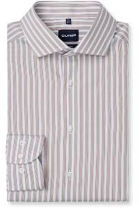 OLYMP Luxor Modern Fit Hemd nougat, Gestreift