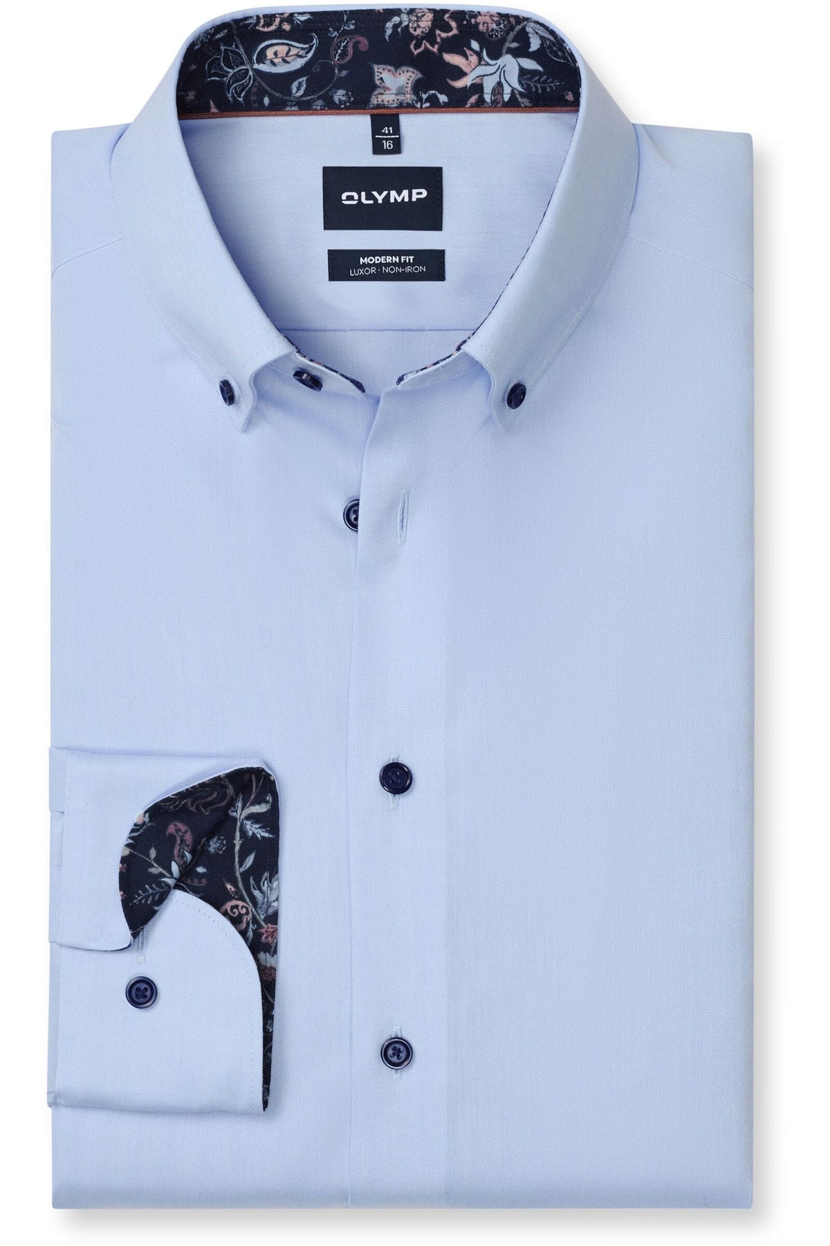 OLYMP Luxor Modern Fit Hemd hellblau, Einfarbig